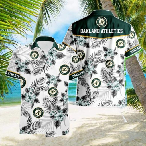 Oakland Athletics Tropical Floral Logo Hawaiian Shirt