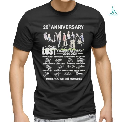 Official 20th Anniversary LOST 6 Seasons 121 Episodes 2004 2024 Thank You For Shirt