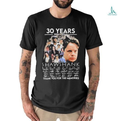 Official 30 Years 1994 2024 Shawshank Redemption Thank You For The Memories Signatures Shirt