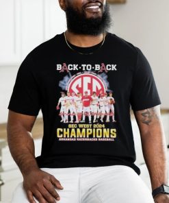 Official Arkansas Razorbacks Back To Back SEC West Baseball Champions 2024 Signatures Shirt