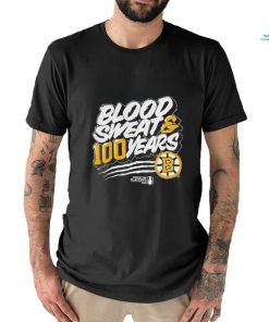 Official Boston Bruins Blood Sweat And 100 Years 2024 Stanley Cup Playoffs Shirt