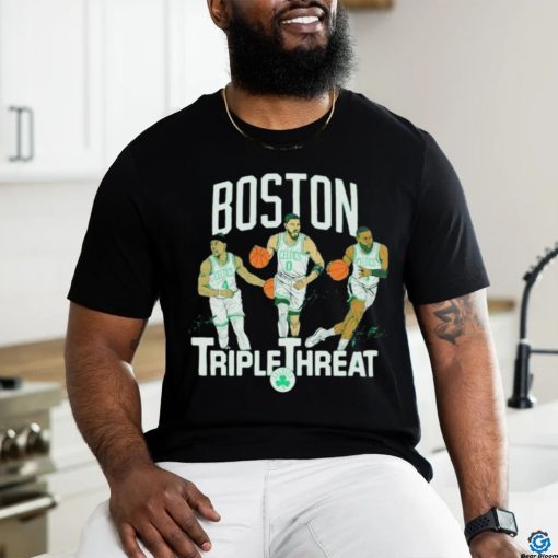 Official Celtics Triple Threat Holiday Tatum Brown Shirt