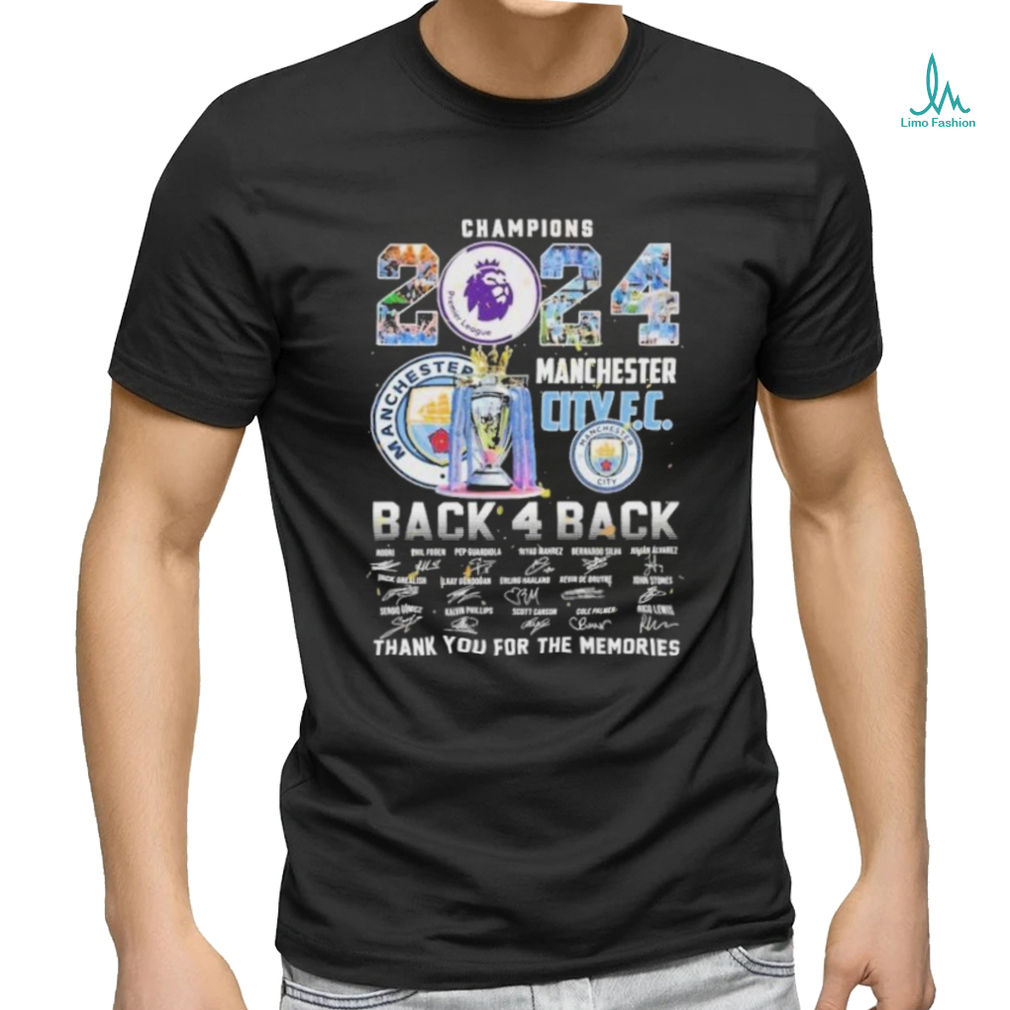 Official Champions 2024 Manchester City F.C. Back 4 Back Thank You For The Memories T Shirt Official Champions 2024 Manchester City F.C. Back 4 Back Thank You For The Memories T Shirt