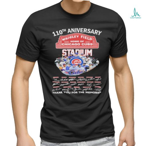 Official Chicago Cubs Wrigley Field 110th Anniversary Thank You For The Memories T Shirt