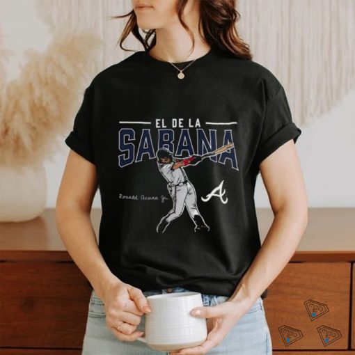 Official El De La Sabana Ronald Acuña Jr. Atlanta Braves Player Swing T Shirt