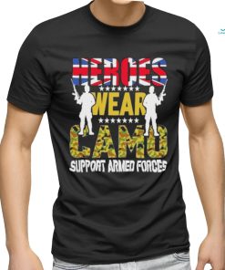 Official Heroes Wear Camo Support Armed Forces Day Uk Shirt