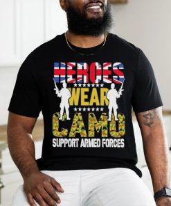 Official Heroes Wear Camo Support Armed Forces Day Uk Shirt