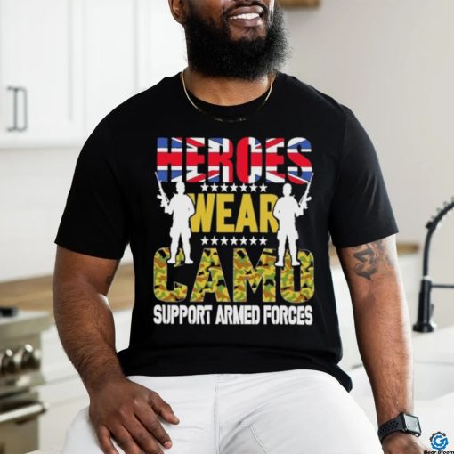 Official Heroes Wear Camo Support Armed Forces Day Uk Shirt