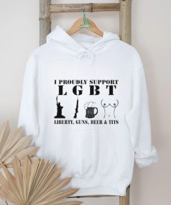 Official I Proudly Support LGBT Liberty Guns Beer Tits Shirt