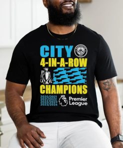 Official Manchester City 2024 Premier League Champions Four Years In A Row Unisex T Shirt