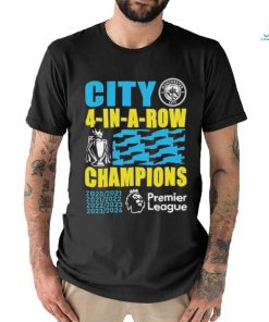 Official Manchester City 2024 Premier League Champions Four Years In A Row Unisex T Shirt