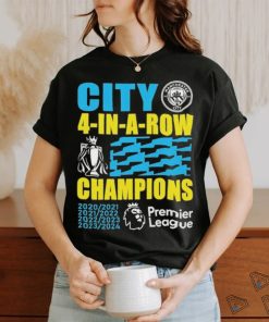 Official Manchester City 2024 Premier League Champions Four Years In A Row Unisex T Shirt