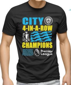 Official Manchester City 2024 Premier League Champions Four Years In A Row Unisex T Shirt