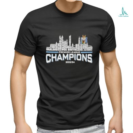 Official Manchester City Skyline Players Name Premier League Champions 2023 2024 Shirt