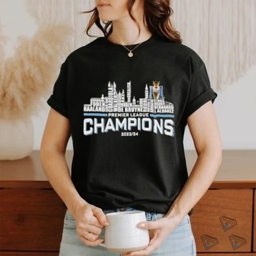 Official Manchester City Skyline Players Name Premier League Champions 2023 2024 Shirt