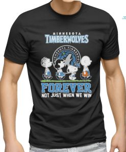 Official Minnesota Timberwolves X Peanuts Character Walking Forever Not Just When We Win Shirt