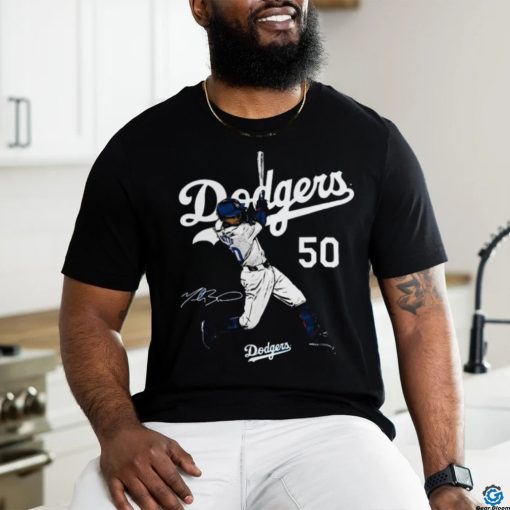 Official Mookie Betts Los Angeles Dodgers Player Swing T Shirt