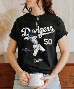 Official Mookie Betts Los Angeles Dodgers Player Swing T Shirt