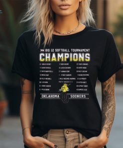 Official Oklahoma Sooners 2024 Big 12 Softball Tournament Champions Player Names Shirt