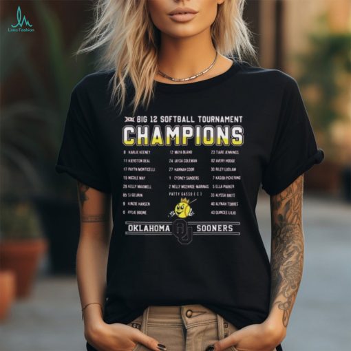 Official Oklahoma Sooners 2024 Big 12 Softball Tournament Champions Player Names Shirt