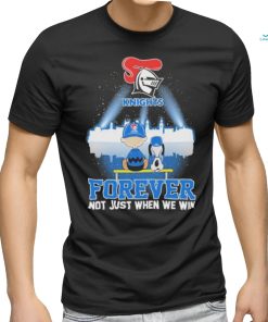 Official Peanuts Snoopy And Charlie Brown Watching Newcastle Knights Forever Not Just When We Win Shirt