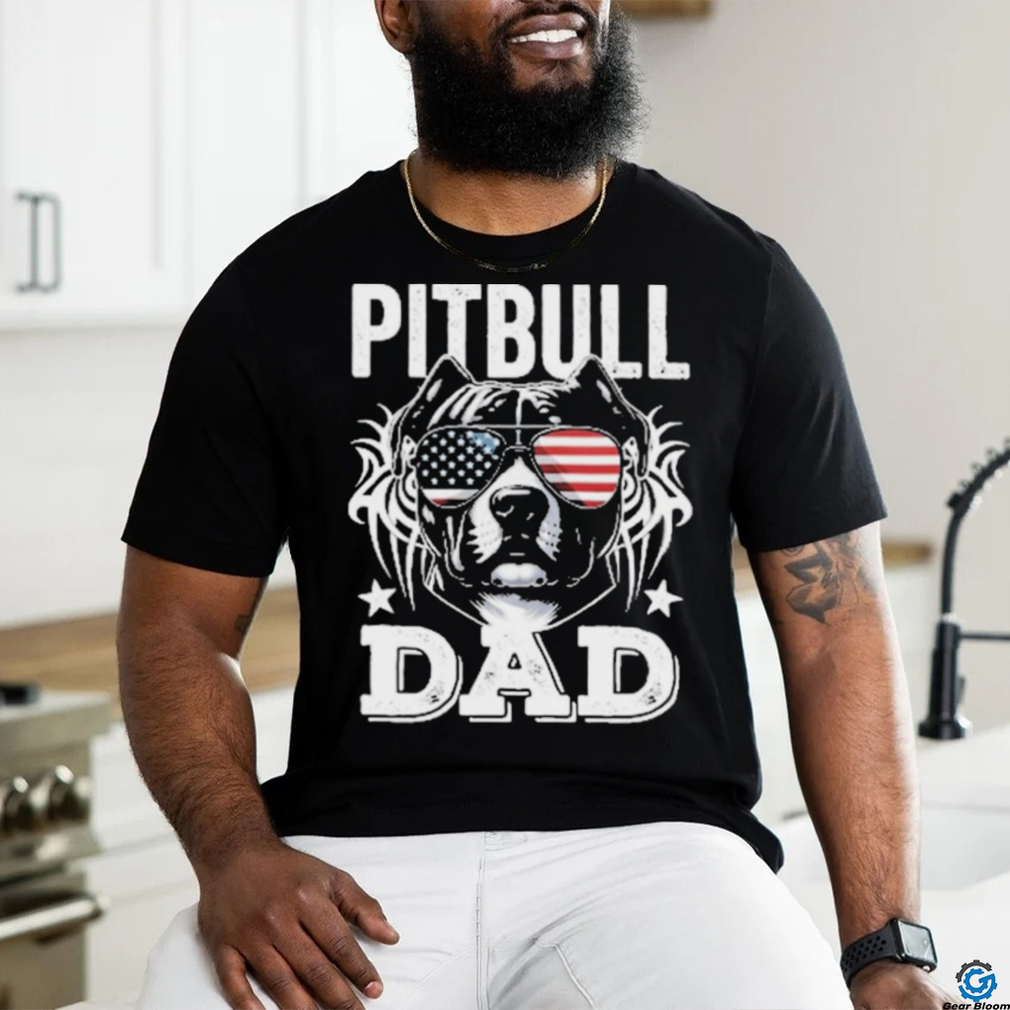 Official Pitbull Dad USA Flag T Shirt Official Pitbull Dad USA Flag T Shirt