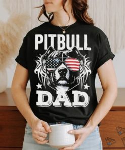 Official Pitbull Dad USA Flag T Shirt