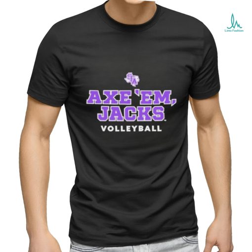 Official Sfa Women’s Beach Volleyball Black Axe ’em T shirt