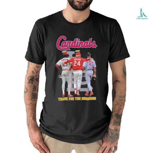Official St Louis Cardinals Gibson Herzog And O. Smith Thank You For The Memories Signatures Shirt