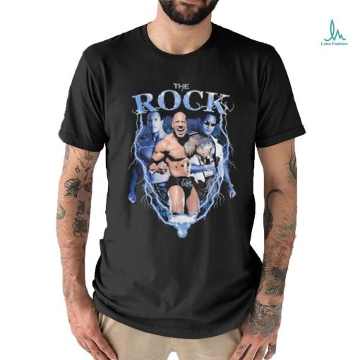 Official The Rock Images Lightning Wwe T shirt