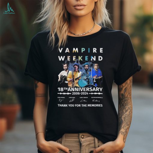 Official Vampire Weekend 18th Anniversary 2006 2024 Thank You For The Memories T Shirt