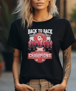 Official back To Back 2023 2024 Big 12 Softball Tournament Champions Oklahoma Sooners Shirt