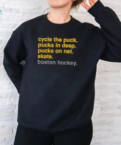 Official hockey Checklist Cycle The Puck Pucks In Deep Pucks On Net Skate Boston Hockey Shirt