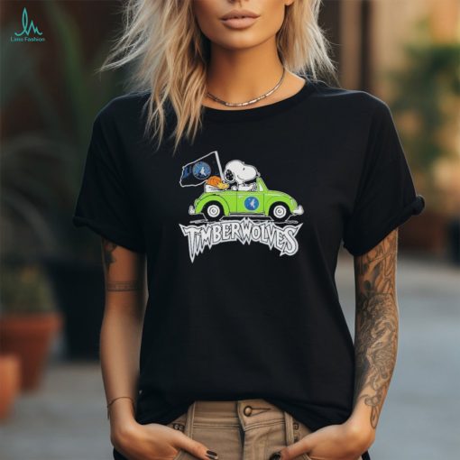 Official minnesota Timberwolves Snoopy Driving Car Forever T Shirt