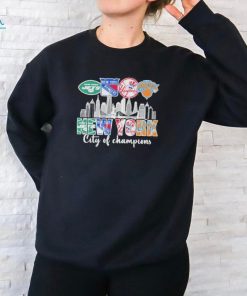Official new York Jets Rangers Yankees Knicks City Of The Champions T Shirt