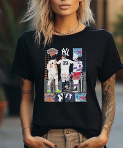 Official new York Knicks Jalen Brunson NY Yankees Aaron Judge NY Rangers Walt Tkaczuk T Shirt