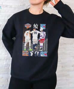 Official new York Knicks Jalen Brunson NY Yankees Aaron Judge NY Rangers Walt Tkaczuk T Shirt