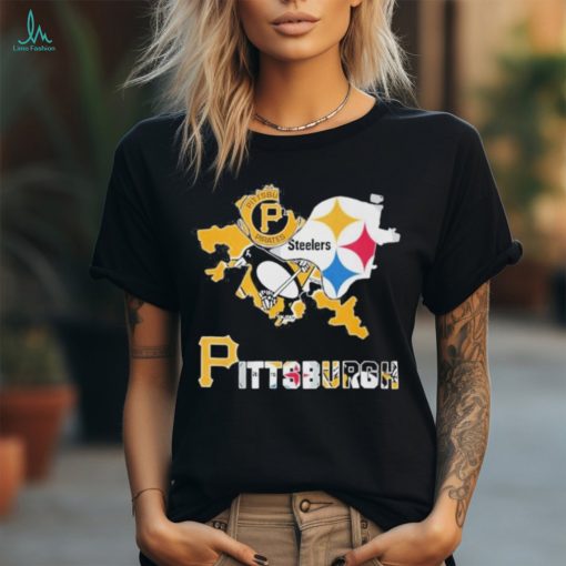 Official pittsburgh Sport Team With Penguins, Pirates, Steelers T Shirt