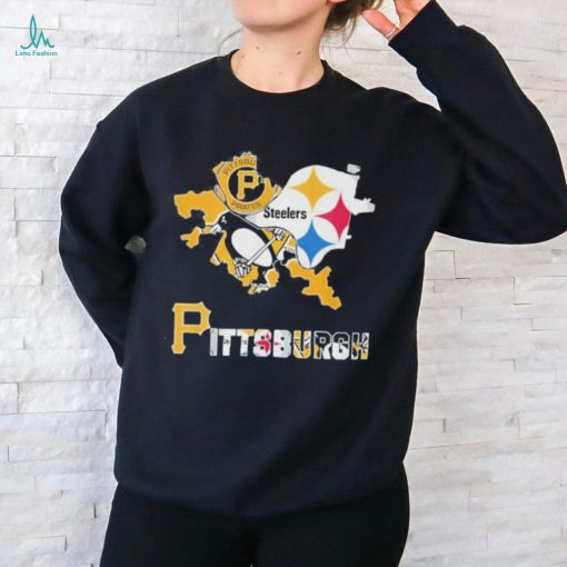 Official pittsburgh Sport Team With Penguins, Pirates, Steelers T Shirt