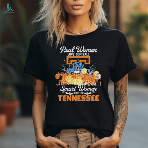 Official tennessee Volunteers Real Women Love Softball Smart Women Love The Vols T Shirt