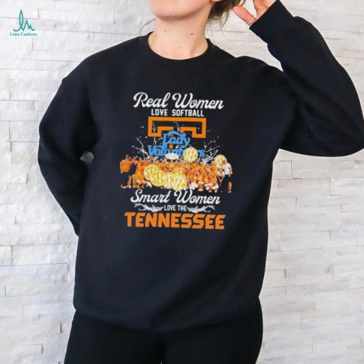 Official tennessee Volunteers Real Women Love Softball Smart Women Love The Vols T Shirt