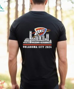 Oklahoma City Thunder 2024 city skyline players names T shirt