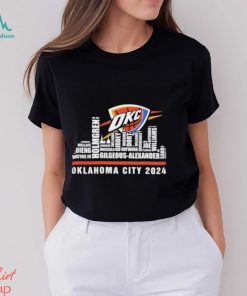 Oklahoma City Thunder 2024 city skyline players names T shirt