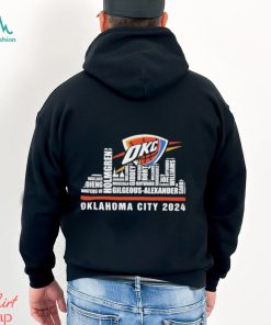 Oklahoma City Thunder 2024 city skyline players names T shirt