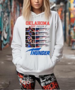 Oklahoma City Thunder basketball starting 5 player signatures shirt