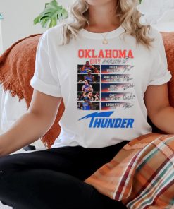 Oklahoma City Thunder basketball starting 5 player signatures shirt