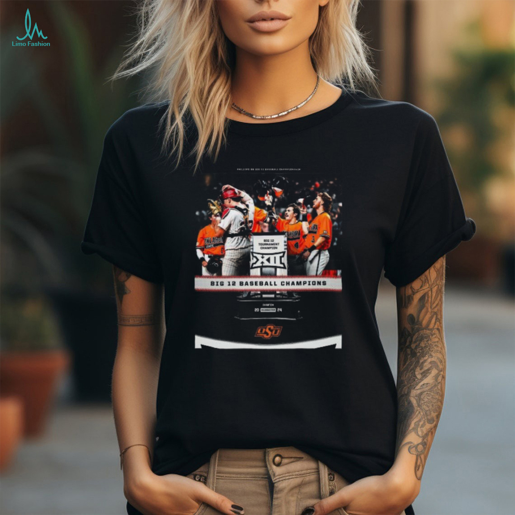 Oklahoma State Cowboys 2024 Phillips 66 Big 12 Baseball Champions Trophy Shirt Oklahoma State Cowboys 2024 Phillips 66 Big 12 Baseball Champions Trophy Shirt