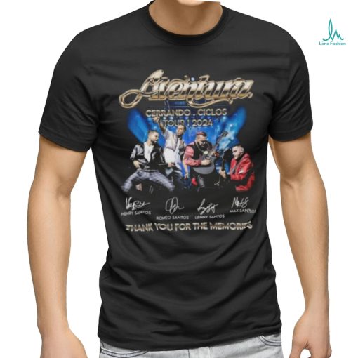 Original Aventura Cerrando Ciclos Tour 2024 Thank You For The Memories Signatures Shirt