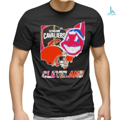 Original Cleveland Map Sports Teams Logo And Map Shirt