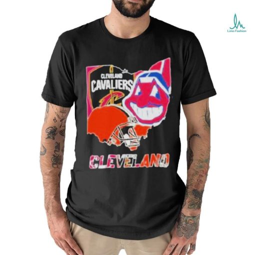 Original Cleveland Map Sports Teams Logo And Map Shirt